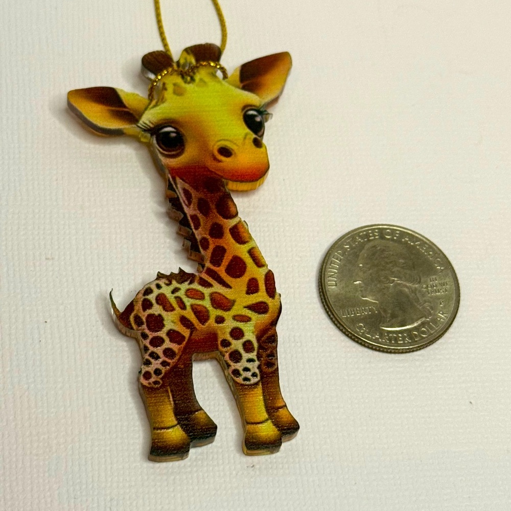 Giraffe Ornament, Giraffe Backpack Tag, Giraffe Charm, Safari Pendant, Gift